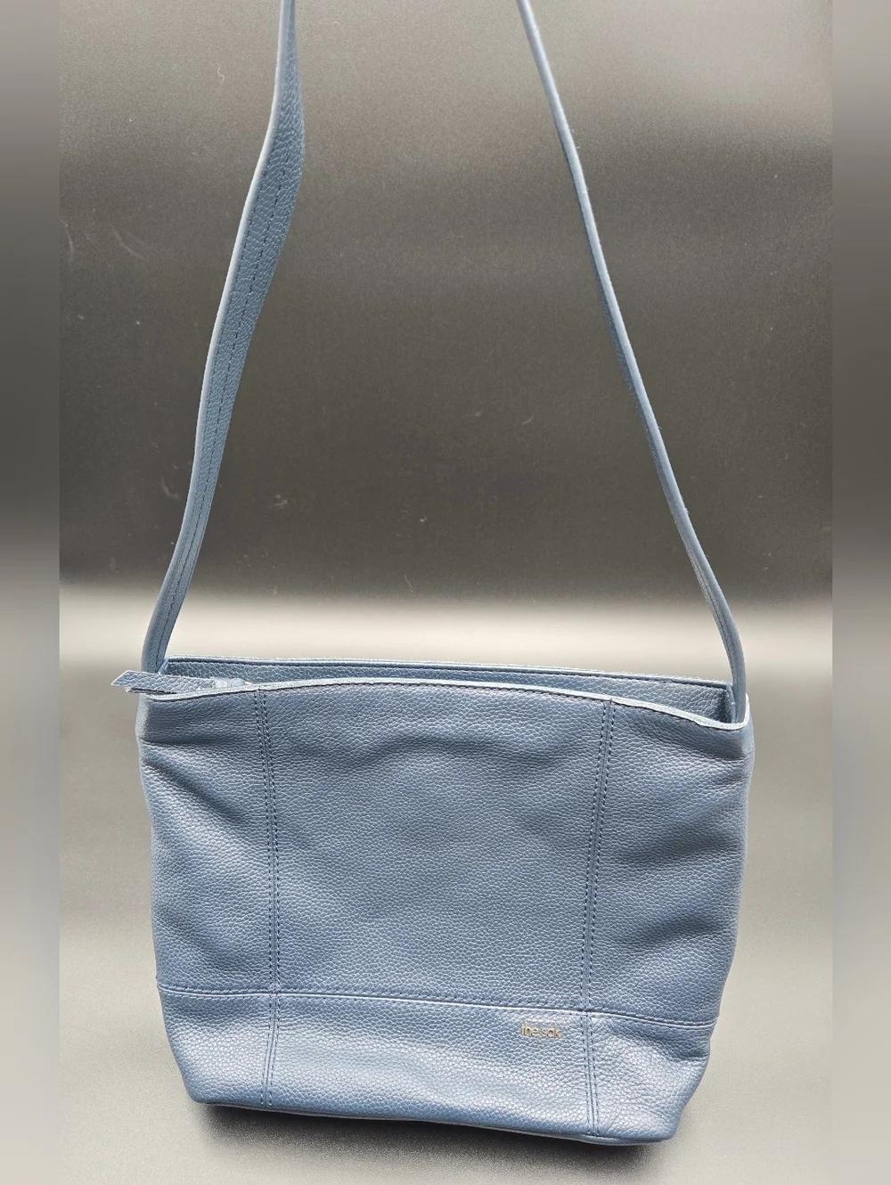 The Sak Navy Blue Pebbled Leather Shoulder Bag - Minimalist Hobo